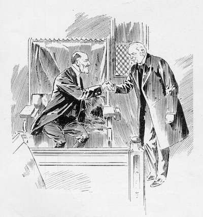 De premier begroet de sergeant-at-arms, uit een artikel getiteld 
